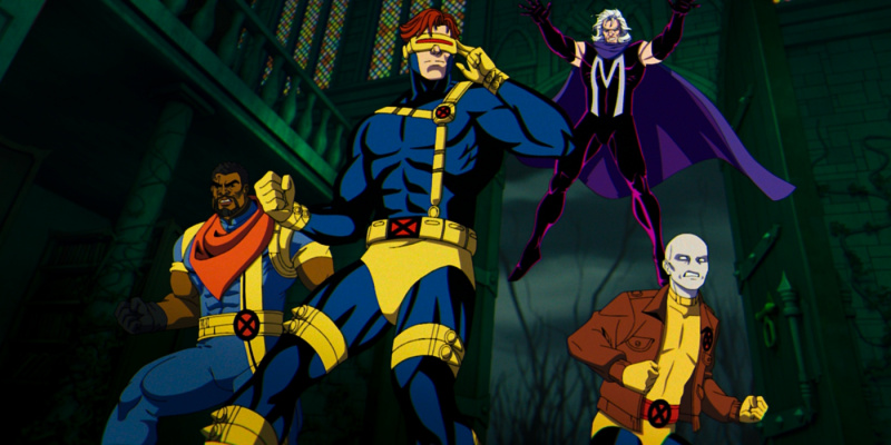 Епископ, Циклоп, Магнито и Морф в Sinister's lair in X-Men '97 Episode 3